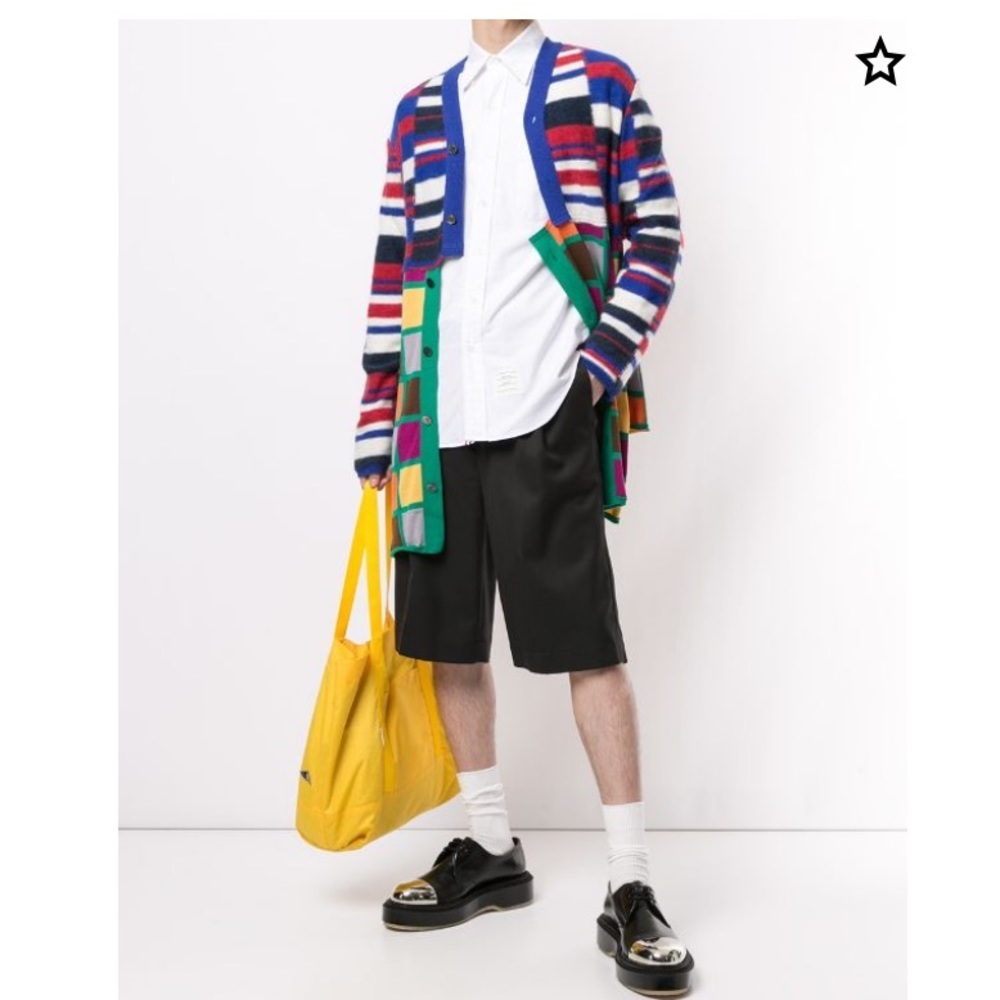 NEW Commes Des Garcon Homme Plus Men's Geometric Print Cardigan